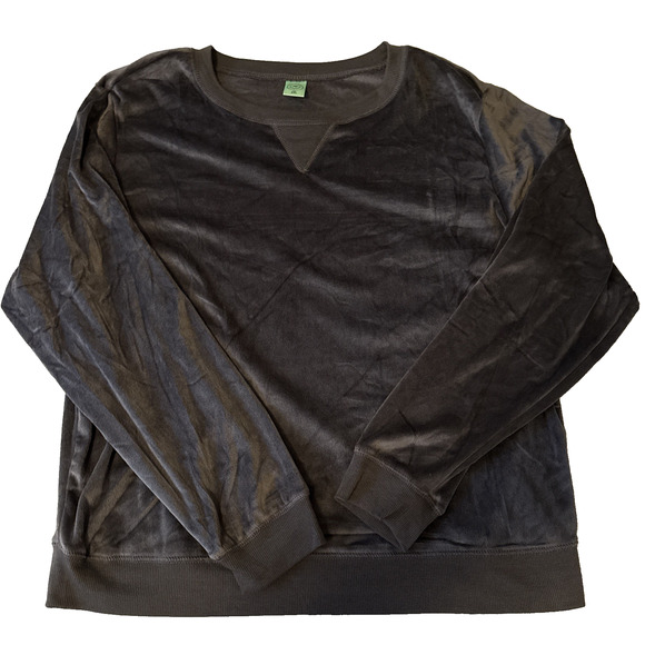 Honeydew Women's XXL Velour Lounge Pajama Top Neutral Gray Comfy Soft - Picture 1 of 8